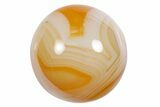 .9" Polished Banded Carnelian Agate Sphere - Photo 2